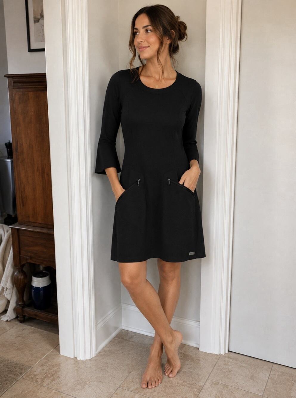 Merrill Gray Ostrova Sheath Dress Zip Pickets Sz S NWT Ponte Knit